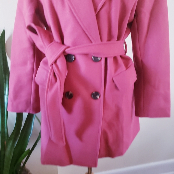 🏷Allegra K NWT Women's Notch Lapel Double Breasted Belted Trenchcoat L - Picture 8 of 16